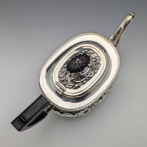 1906 British antique sterling silver teapot 458g John Rose